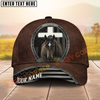 Joycorners Brown Leather Christian Horse & Cross Western Cowboy Personalized Name Cap (8 Breeds)