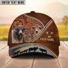 Joycorners Cow Farm Floral Carved Leather Cattle Family Personalized Name Cap (8 Breeds)