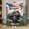 Joycorners Personalized Farm Name Blanket with American Flag & Cow