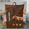 Joycorners Cow Blanket Cattle Trio Rustic Leather Western Style Personalized Name 3D Blanket (10 Breeds)