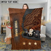 Joycorners Cow Blanket Cattle Trio Rustic Leather Western Style Personalized Name 3D Blanket (10 Breeds)