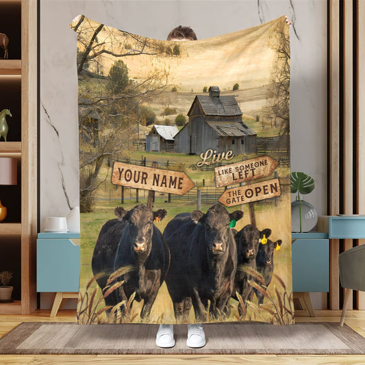 Joycorner Life Live Someone Left The Gate Open Personalized Name Blanket (14 Breeds)