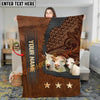 Joycorners Cow Blanket Cattle Trio Rustic Leather Western Style Personalized Name 3D Blanket (10 Breeds)