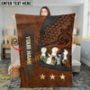 Joycorners Cow Blanket Cattle Trio Rustic Leather Western Style Personalized Name 3D Blanket (10 Breeds)