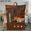 Joycorners Cow Blanket Cattle Trio Rustic Leather Western Style Personalized Name 3D Blanket (10 Breeds)