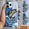 Joycorners Fishing Phone Case Circuit Board Tech Blue Sport Design Personalized Name Phone Case (8 Fish Species)