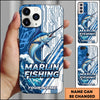 Joycorners Fishing Phone Case Circuit Board Tech Blue Sport Design Personalized Name Phone Case (8 Fish Species)