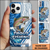 Joycorners Fishing Phone Case Circuit Board Tech Blue Sport Design Personalized Name Phone Case (8 Fish Species)