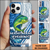 Joycorners Fishing Phone Case Circuit Board Tech Blue Sport Design Personalized Name Phone Case (8 Fish Species)