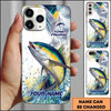 Joycorners Fishing Phone Case Jumping Blue Fish Water Splash Sport Fishing Art Personalized Name 3D Phone Case (10 Fish Species)