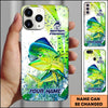 Joycorners Fishing Phone Case Jumping Blue Fish Water Splash Sport Fishing Art Personalized Name 3D Phone Case (10 Fish Species)