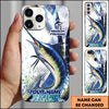Joycorners Fishing Phone Case Jumping Blue Fish Water Splash Sport Fishing Art Personalized Name 3D Phone Case (10 Fish Species)