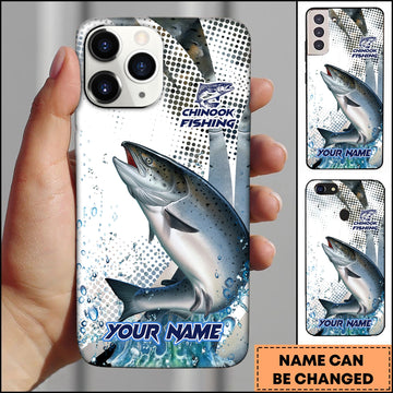 Joycorners Salmon Fishing Phone Case Jumping Blue Fish Water Splash Sport Fishing Art Personalized Name 3D Phone Case