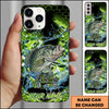 Joycorners Fishing Neon Green Honeycomb Water Splash Personalized Name Phone Case (10 Fish Species)