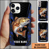 Joycorners Fishing 3D Realistic Honeycomb Tech Background Personalized Name Phone Case (10 Fish Species)
