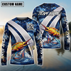 Joycorners Fishing Blue Lava Smoke Silver Line Design Custom Name & Team Name 3D Shirts (11 Breeds)