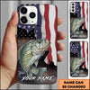 Joycorners Fishing American Flag Patriotic Splash Personalized Name Phone Case (10 Fish Species)