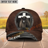 Joycorners Brown Leather Christian Horse & Cross Western Cowboy Personalized Name Cap (8 Breeds)