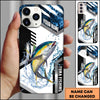 Joycorners Fishing Phone Case Splash Water Honeycomb Black White Sport Design Personalized Name Phone Case (8 Fish Species)