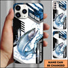 Joycorners Fishing Phone Case Splash Water Honeycomb Black White Sport Design Personalized Name Phone Case (8 Fish Species)