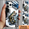 Joycorners Fishing Phone Case Splash Water Honeycomb Black White Sport Design Personalized Name Phone Case (8 Fish Species)