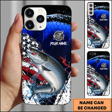 Joycorners Chinook USA Flag Honeycomb Blue Red Splash Art Personalized Name Phone Case