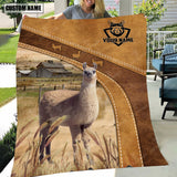 Joycorners Custom Name Llama Brownie Background Blanket
