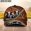 Joycorners Cow Farm Floral Carved Leather Cattle Family Personalized Name Cap (8 Breeds)