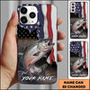 Joycorners Fishing American Flag Patriotic Splash Personalized Name Phone Case (10 Fish Species)