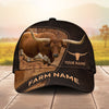 Joycorners Leather Pattern Personalized Name & Farm Name Cattle Cap (10 Breeds)