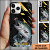 Joycorners Fishing Luxury Black Gold Lightning Splash Personalized Name Phone Case (10 Fish Species)