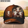 Joycorners Cow Farm Rustic Leather Patch Trio Cow Personalized Name Cap (8 Breeds)