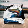 Joycorners Fishing Black White Water Flow Pattern Sport Pattern Personalized Name 3D Cap (11 Breeds)