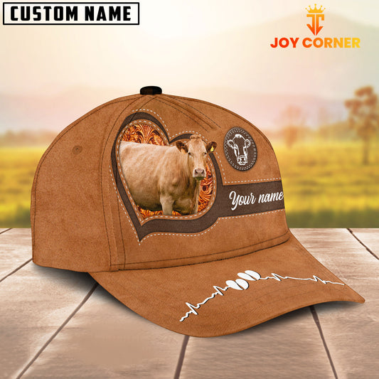 Joycorners Limousin Pattern Customized Name 3D Love Cap