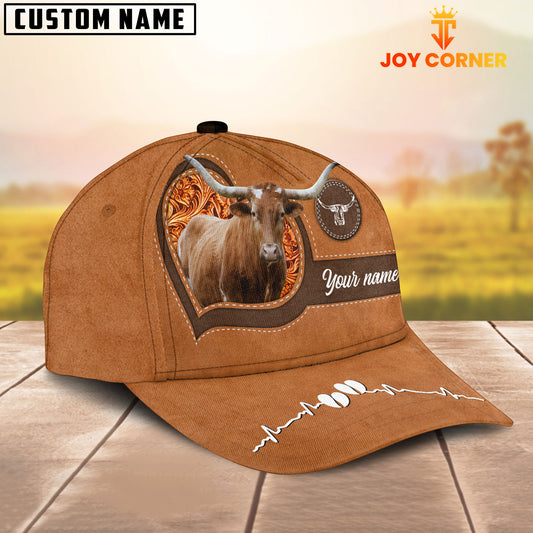 Joycorners Texas Longhorn Pattern Customized Name 3D Love Cap