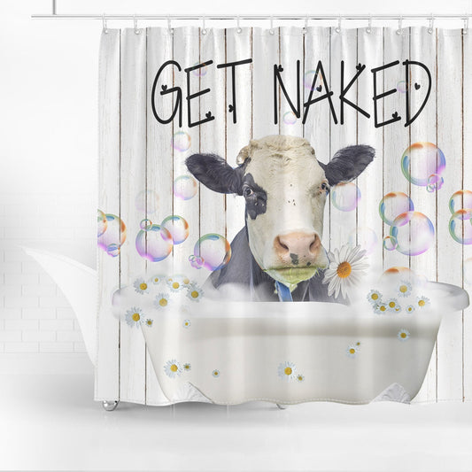 Joycorner Fleckvieh Get Naked Daisy Shower Curtain