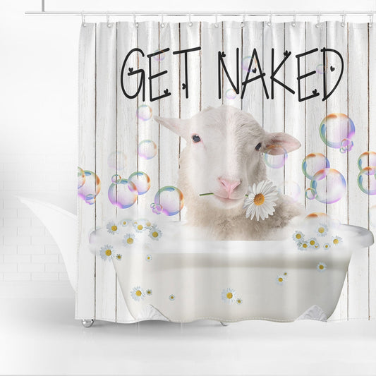 Joycorner Sheep Get Naked Daisy Shower Curtain