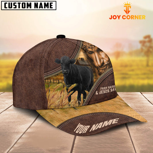 Joycorners Black Angus Farm & Jesus Customized Name Cap