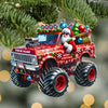 Joycorners Custom Name Santa Truck Ornament, Santa Christmas Gift Decoration3 2D Flat LM2111
