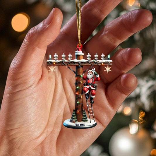Joycorners Santa Electrician Christmas Ornament, Personalized Ornament 2D Flat LM2211