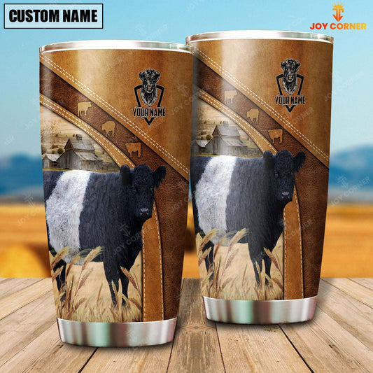 Joycorners Custom Name Belted Galloway Pattern Tumbler