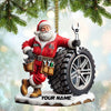 Joycorners Custom Name Santa Mechanic Ornament, Christmas Gift 2D Flat LM2111