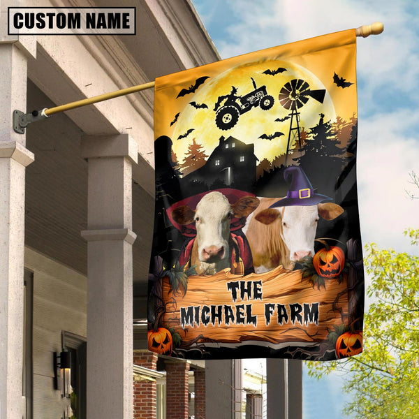 Joycorners Farm Simmental Halloween Custom Name 3D Flag