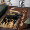 Joycorners Customized Name Black Angus Leather Pattern Rug