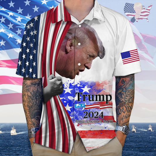 Joycorner Trump 2024 Save America Again Hawaiian Shirt