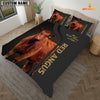 Joycorners Red Angus Never Walk Alone Custom Name Bedding Set