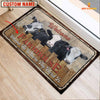 Joycorners Black Baldy Custom Name - Home To Where The Herd Is FarmHouse Doormat