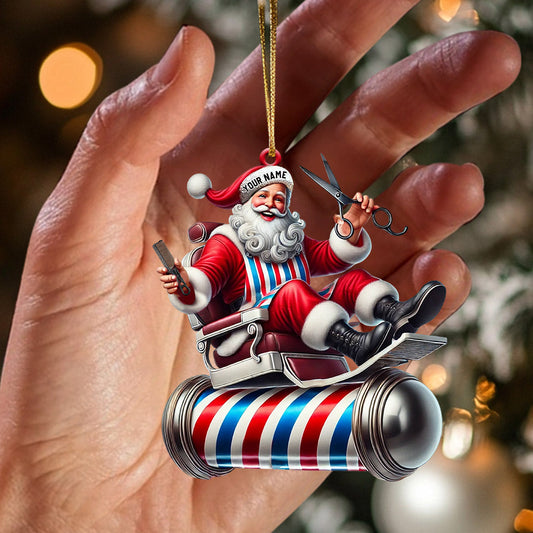Joycorners Santa Barber Home Decor Christmas Ornament, Personalized Ornament 2D Flat LM2211