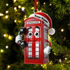 Joycorners England Red Telephone Box Christmas Ornament, Personalized Ornament 2D Flat LM2211