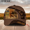 Joycorners Highland Cattle Leather Pattern Customized Name Cap